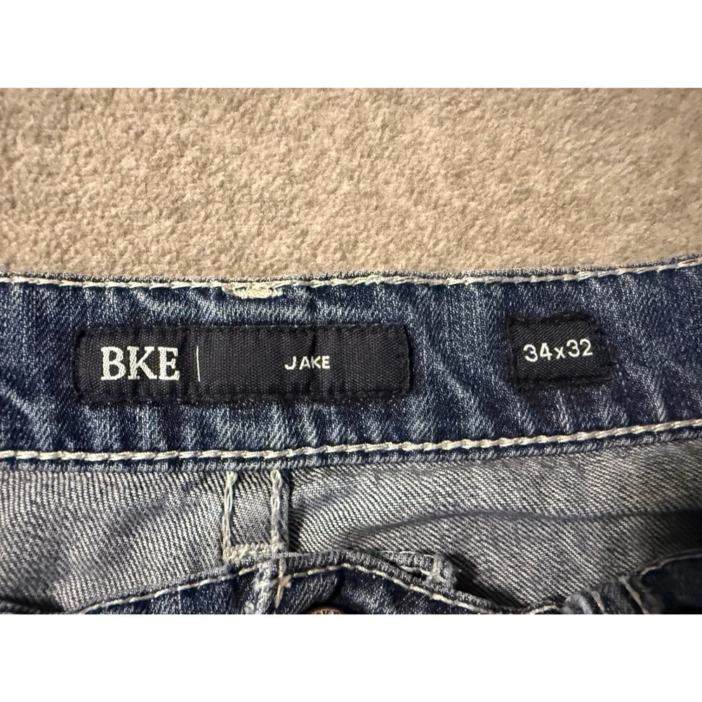 BKE Jake Mens Straight Leg Jeans 34x32 Medium Wash Blue Cotton Denim AB15296